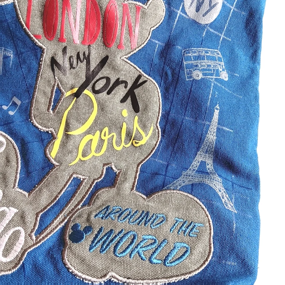 Mickey Mouse Disney Blue Crossbody Canvas Travel Bag - Picture 7 of 14